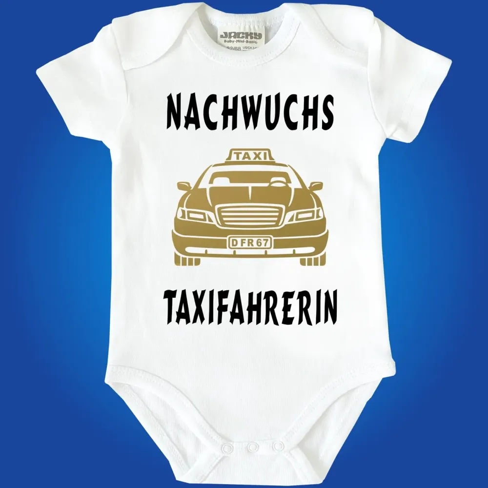 Preview: Babybody mit Taxi‑Illustration für kleine Fahrer