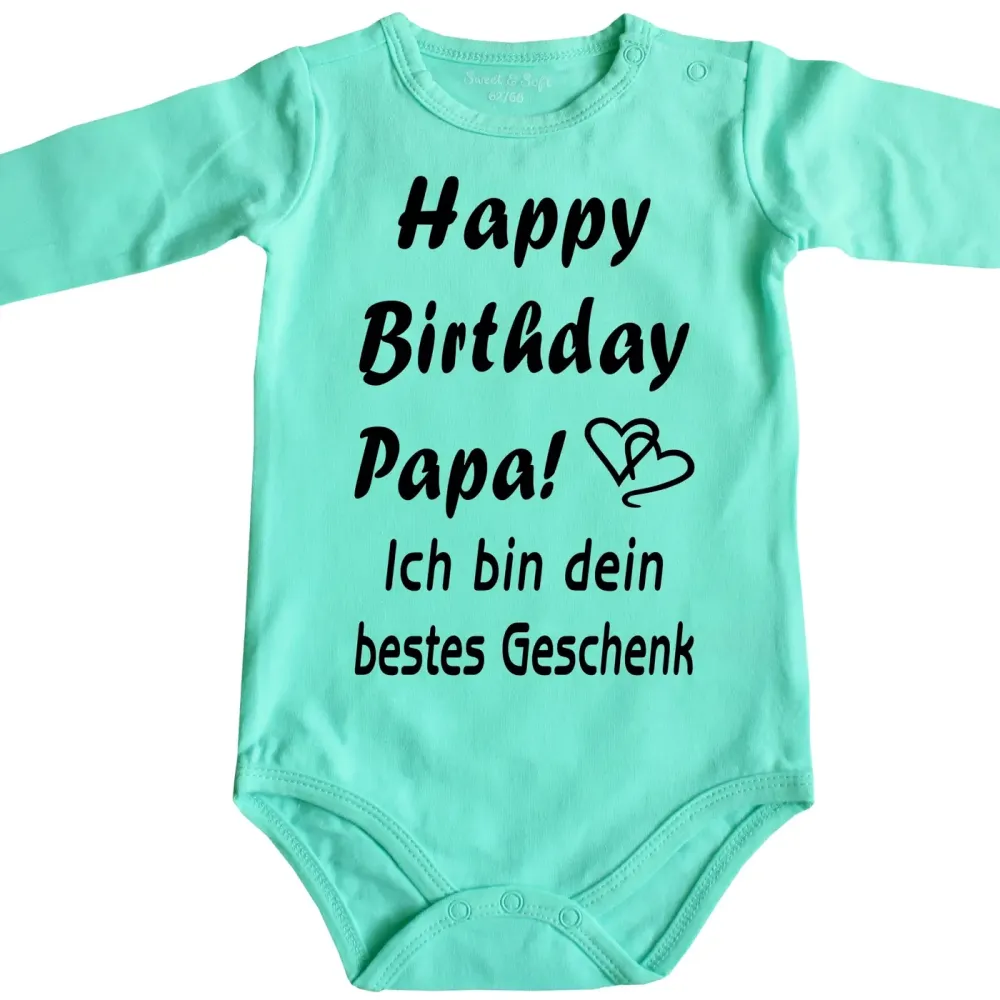 Baby-Body mit Aufdruck Happy Birthday