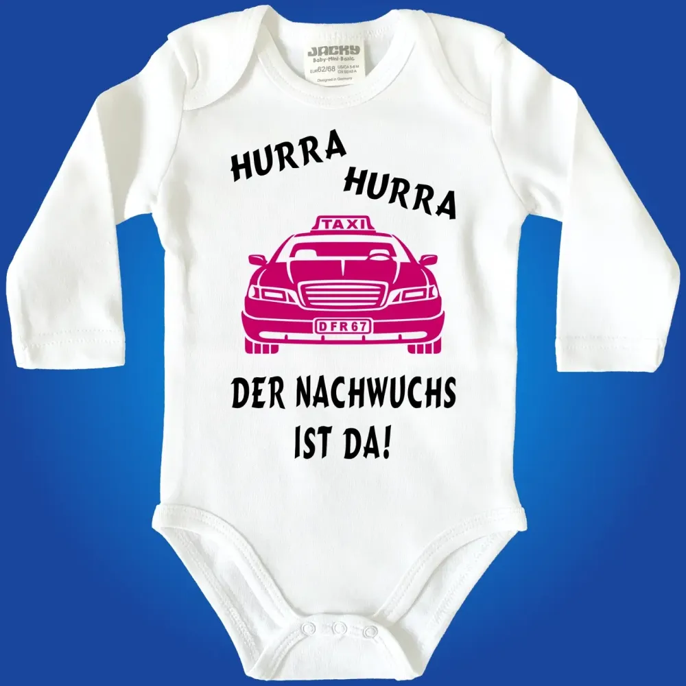 Baby‑Body mit humorvollem Taxi‑Design