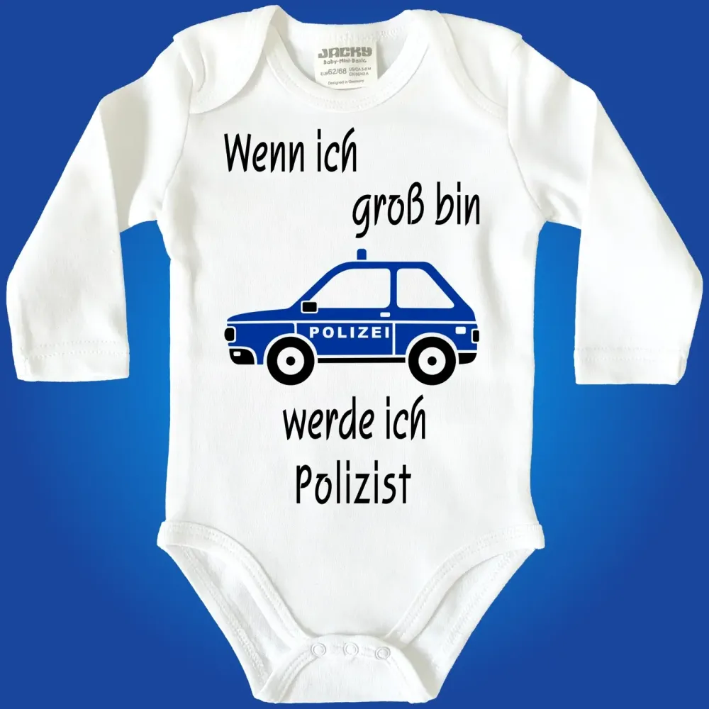 Preview: Baby-Body mit Polizeiauto Poliziste
