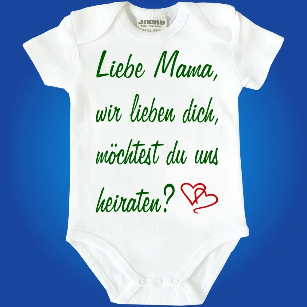 Baby-Body mit Spruch zur Hochzeit