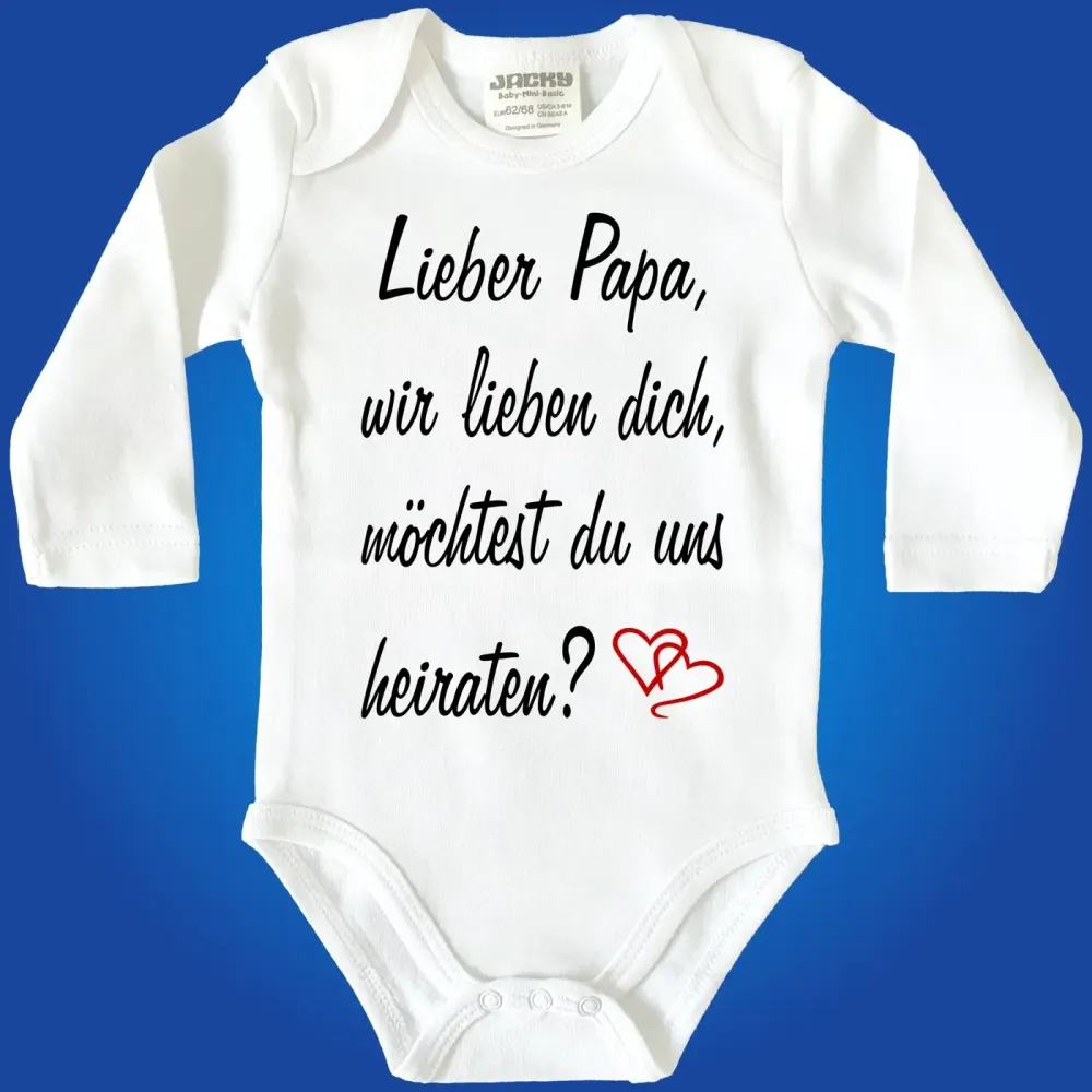 Preview: Baby-Body mit Druck Hochzeitsantrag