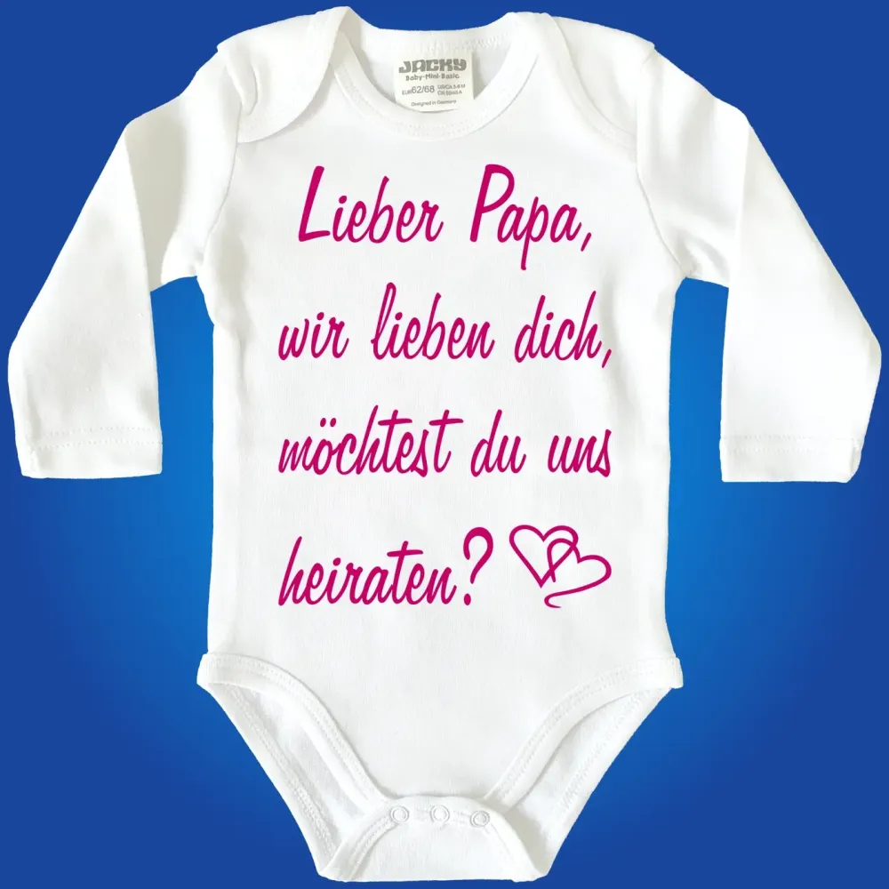 Baby-Body mit Spruch heiraten