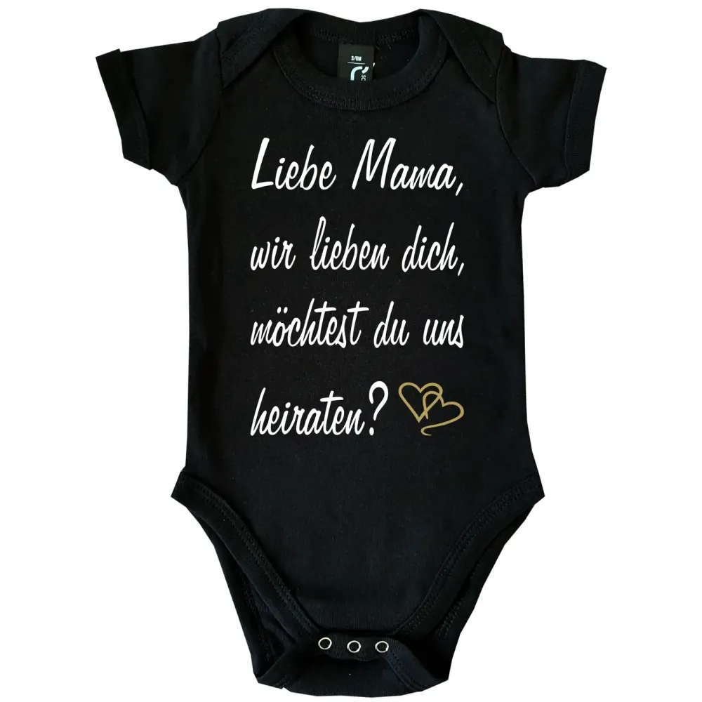 Preview: Baby-Body mit Aufdruck Hochzeitsantrag