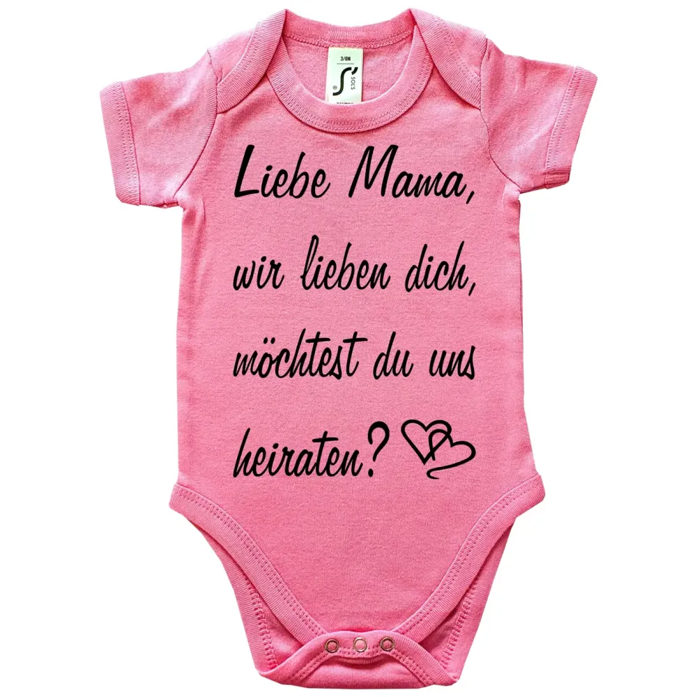 Babybody mit Antrag zur Hochzeit