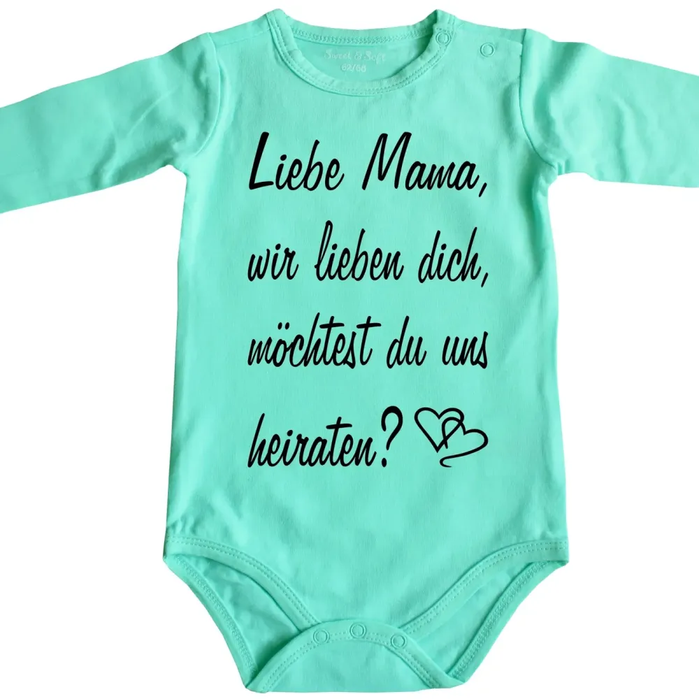 Preview: Baby-Body mit Druck Hochzeitsantrag