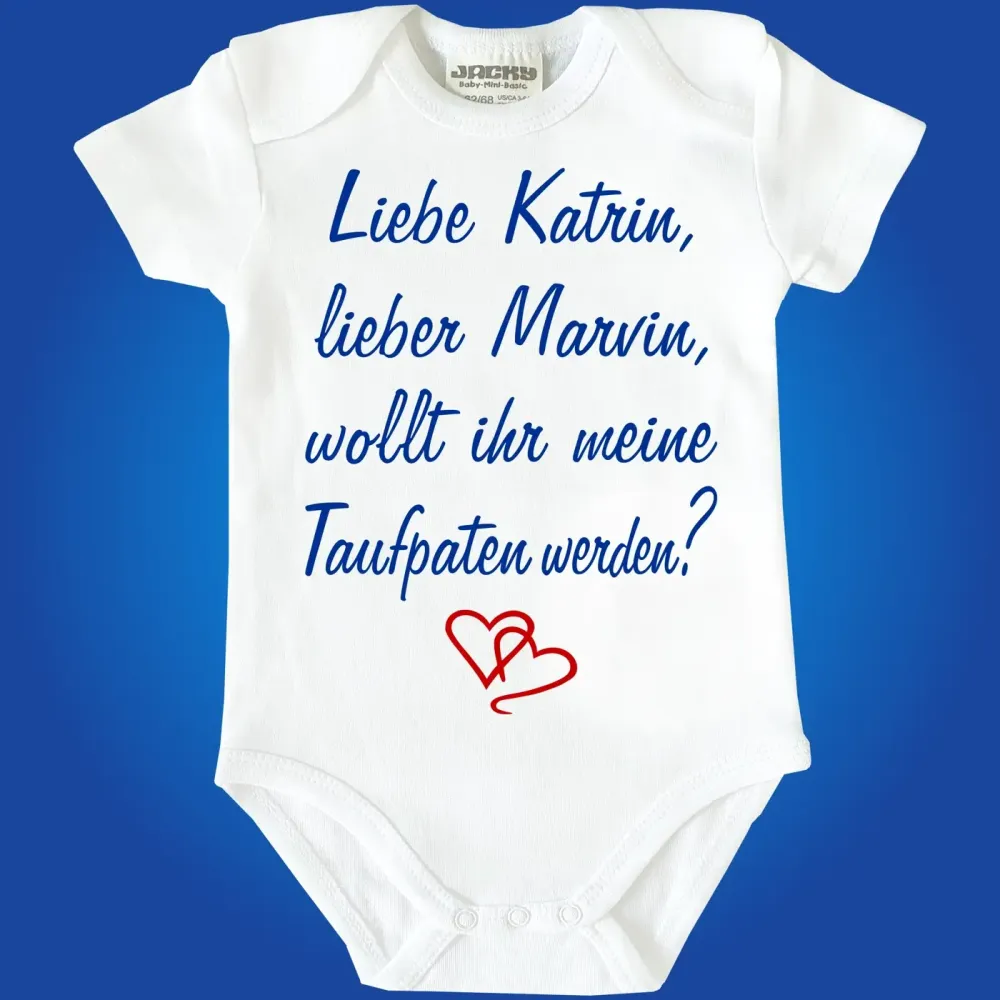 Babybody mit Spruch Pateneltern