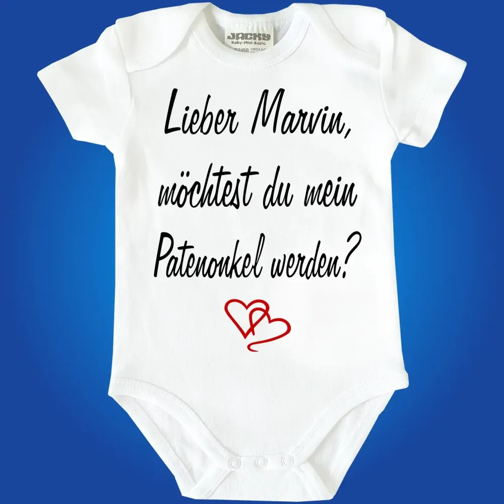 Preview: Baby-Body mit Spruch Pateneltern