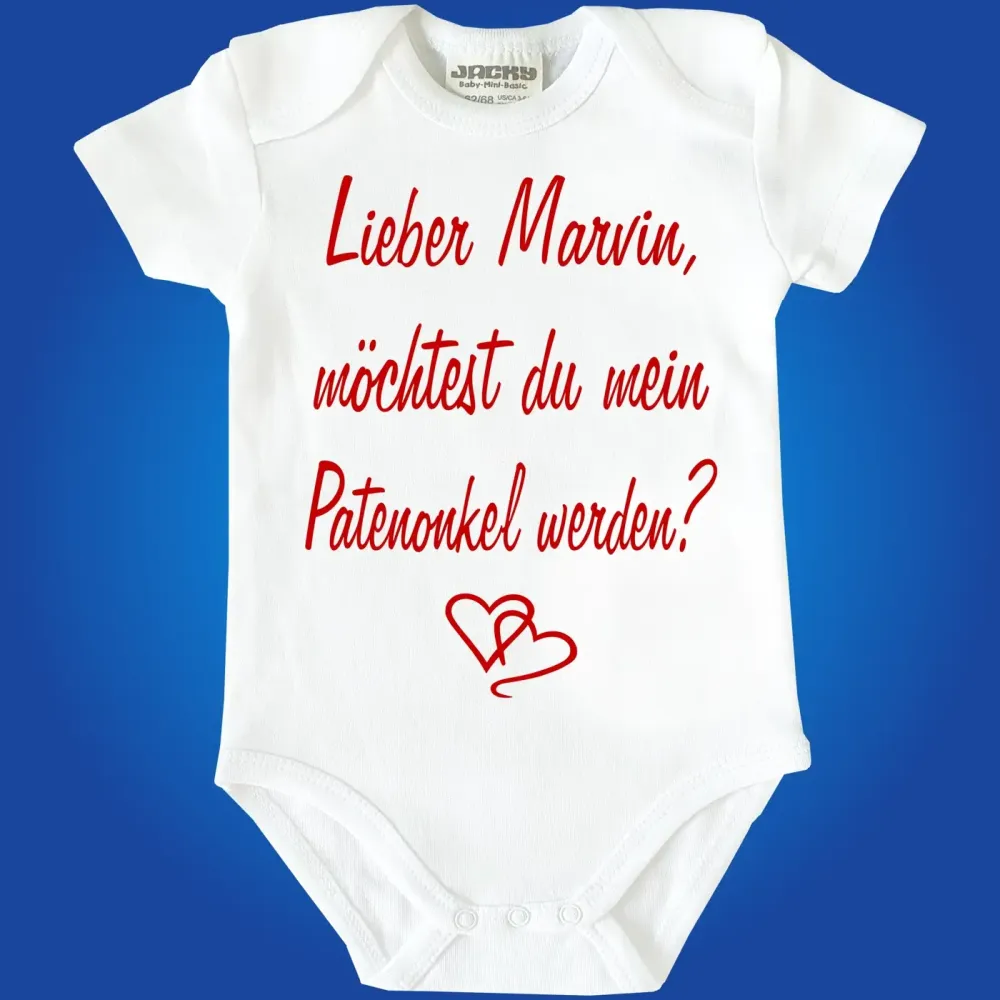 Baby Bodie mit Spruch Patenonkel