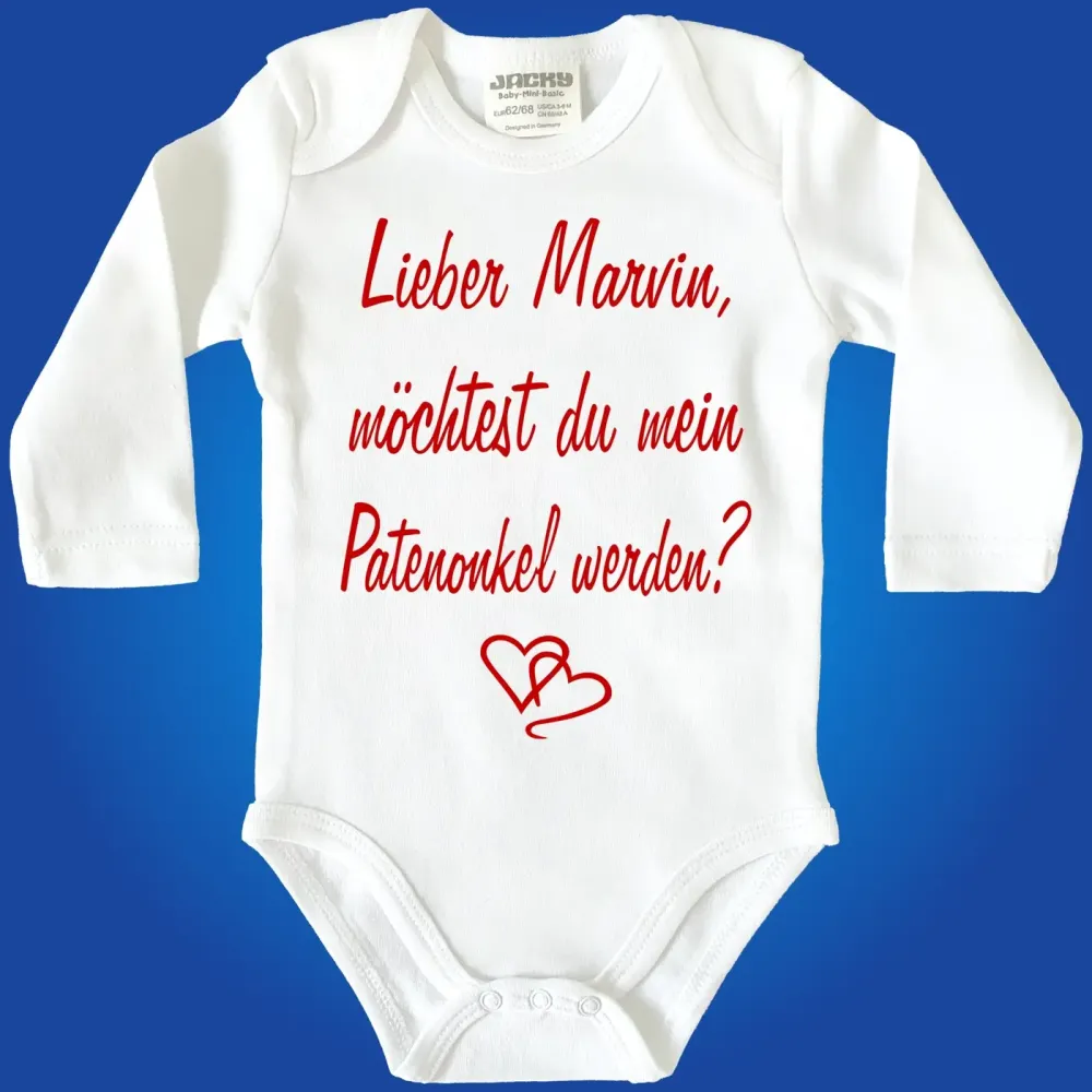 Baby Bodie mit Spruch Patenonkel