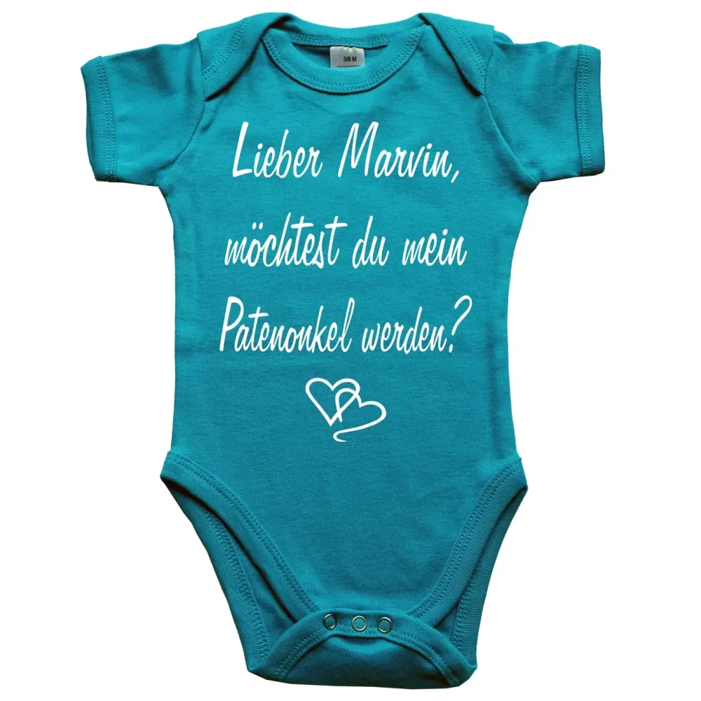 Babybody mit Spruch Taufpaten oder Pateneltern