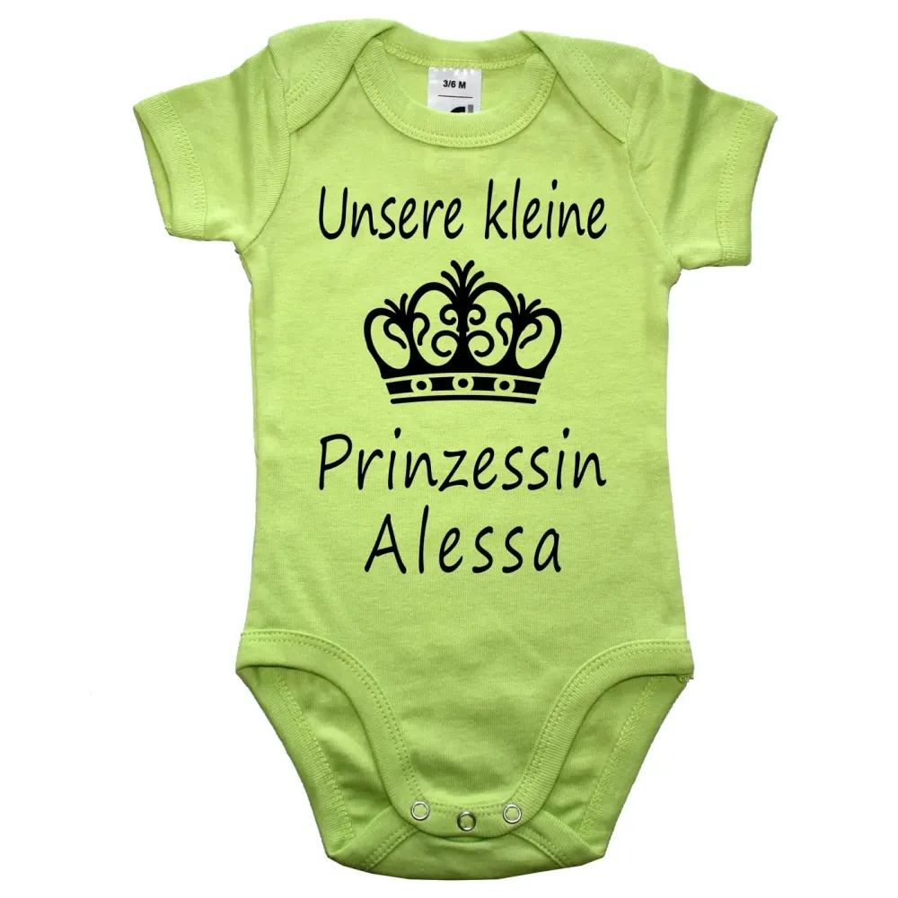 Baby bodysuit with princess print