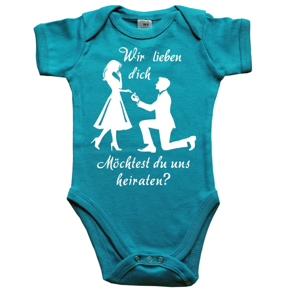 Preview: Baby-Body mit Druck Hochzeitsantrag