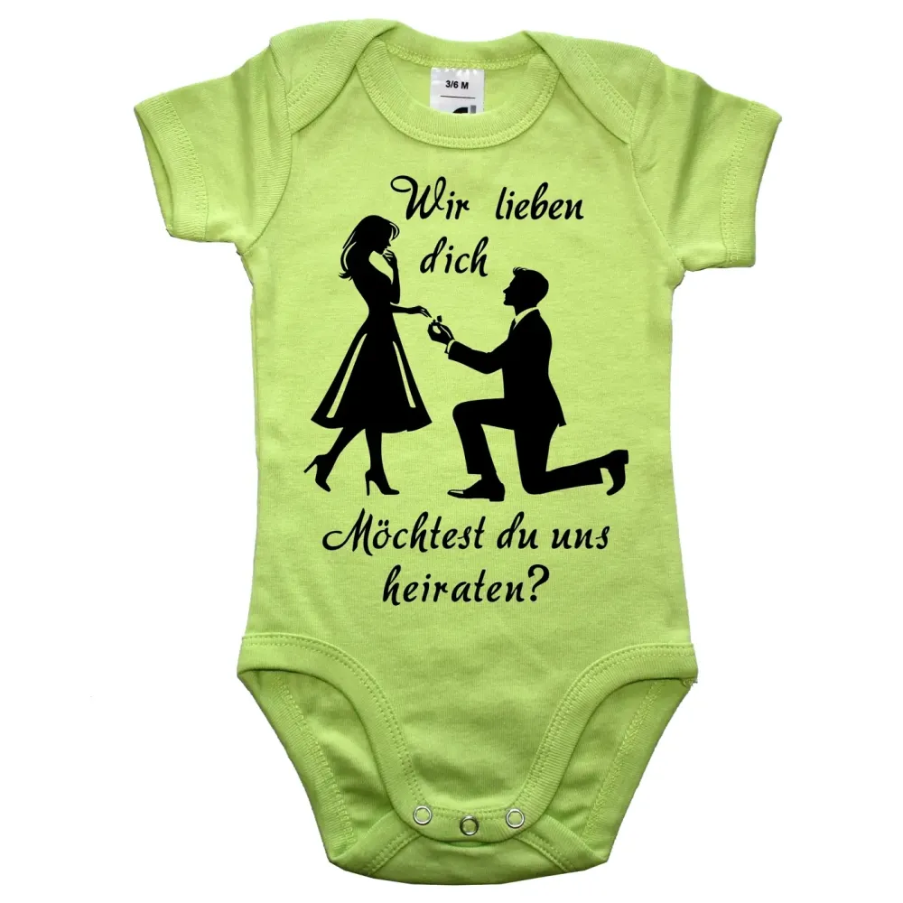 Preview: Baby-Body mit Druck Hochzeit Antrag