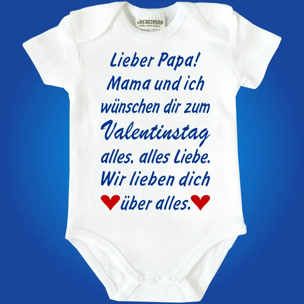 Preview: Baby-Body mit Aufdruck Valentinstag