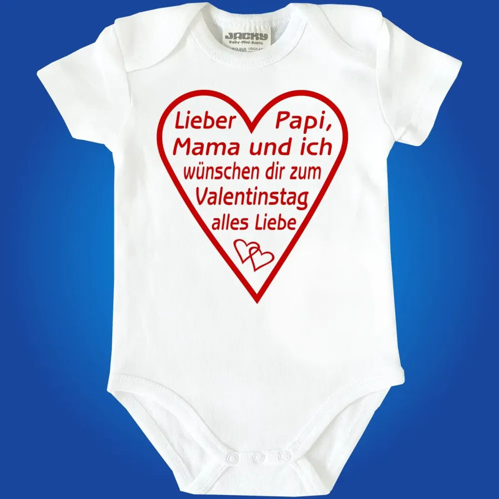 Preview: Baby-Body mit Aufdruck Valentinstag