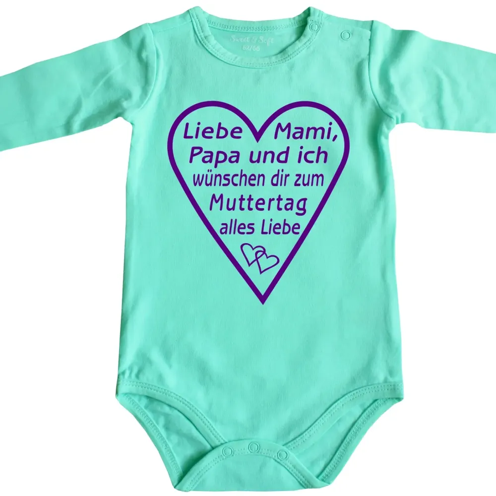 Baby-Body mit Druck Muttertag Vatertag