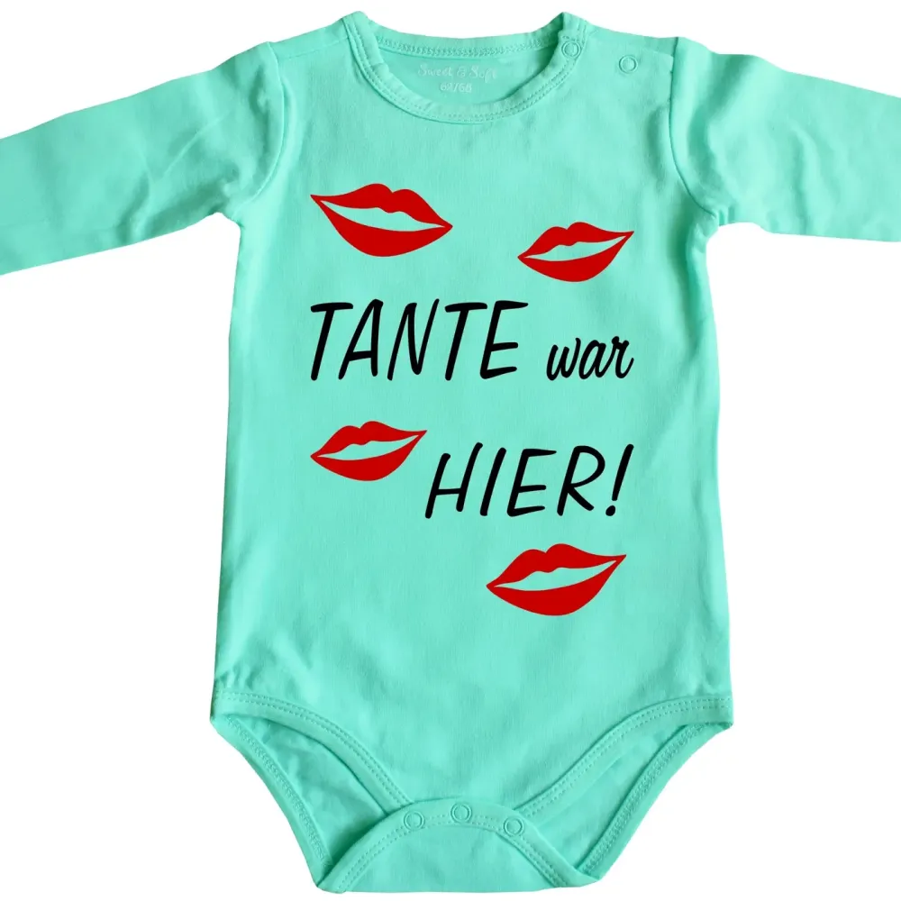 Baby-Body mit Druck Tante war hier