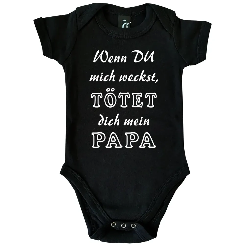 Lustiger Babybody mit witzigem Weck‑Spruch für Eltern
