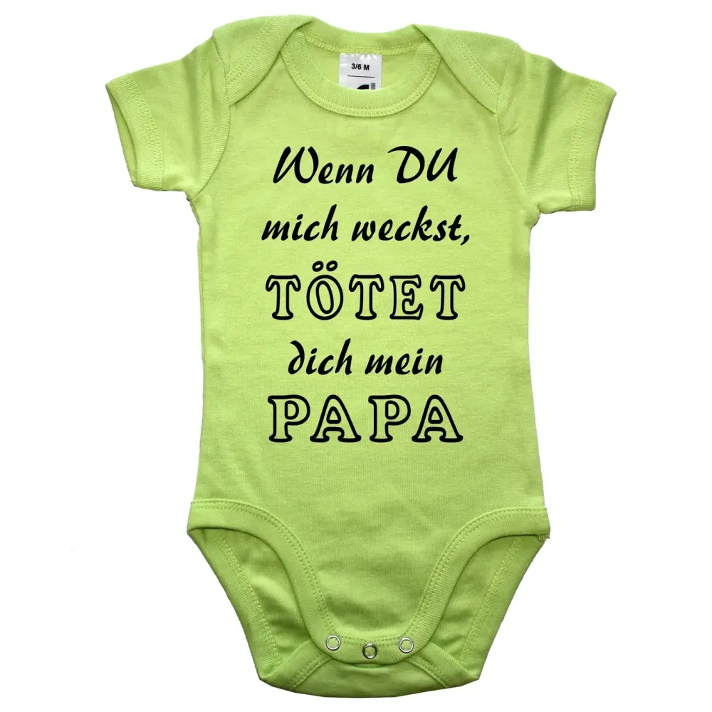Bedruckter Babybody mit witzigem Schlaf‑Spruch