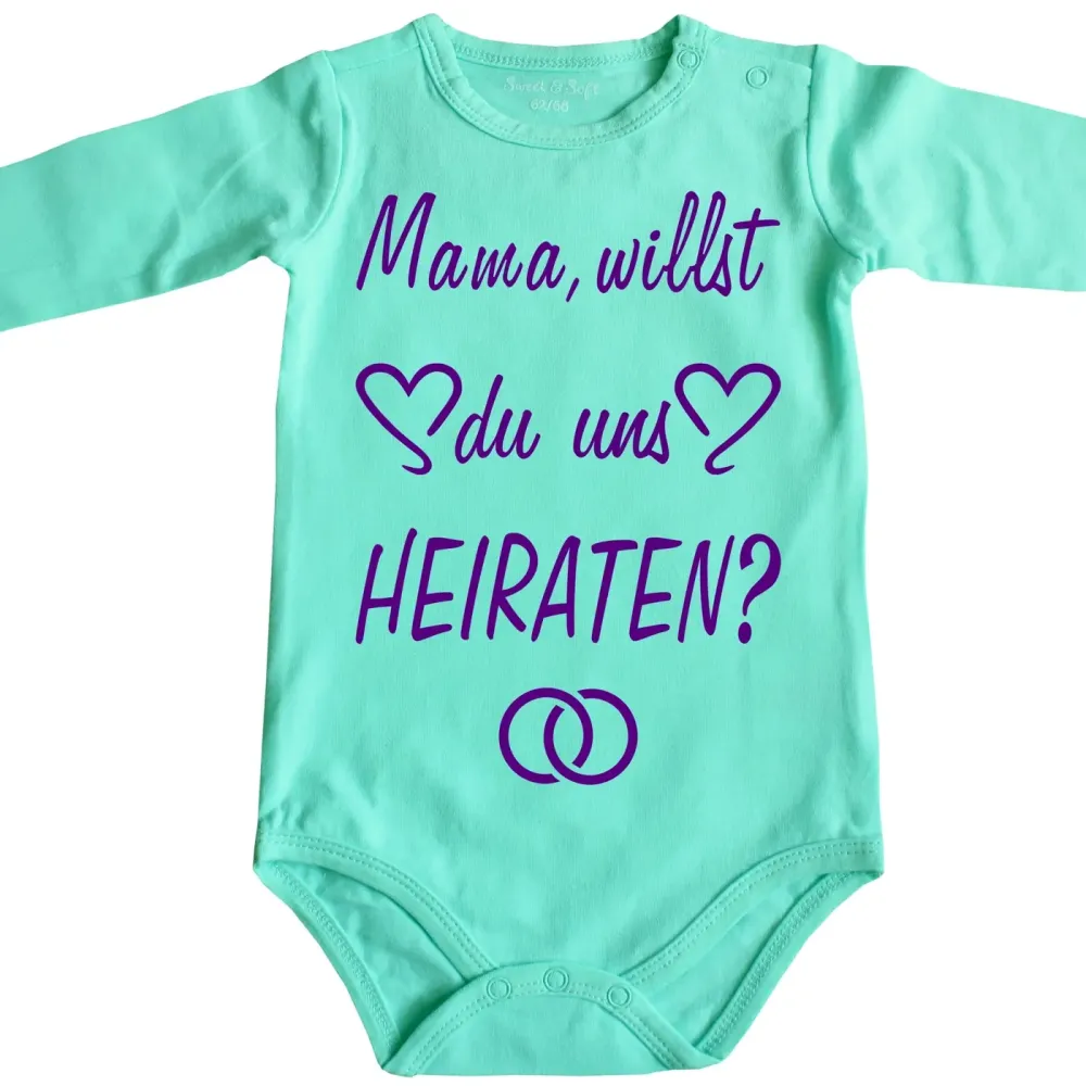 Baby-Body mit Spruch heiraten
