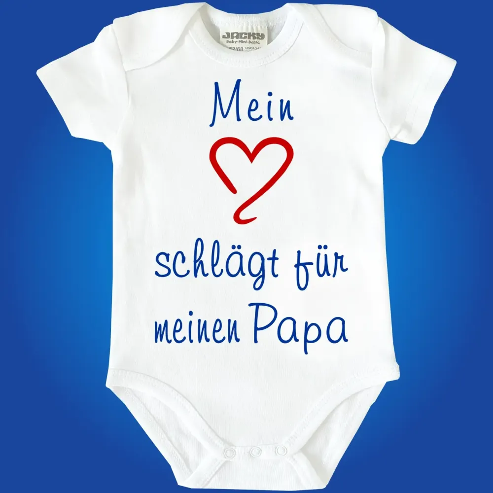 Preview: Mein Herz schlägt für Papa - Mama - Oma - Opa oder Wunschname Preview: Baby-Body Mein Herz schlägt für Papa