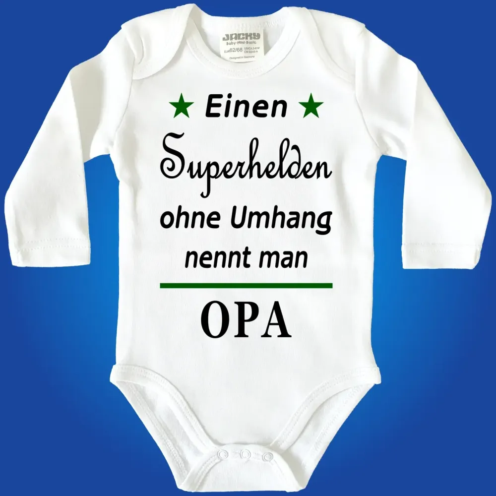 Baby-Body mit Superhelden Aufdruck