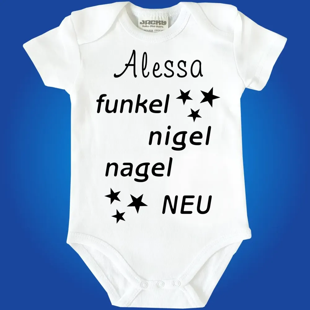 Witziger Baby-Body zur Geburt