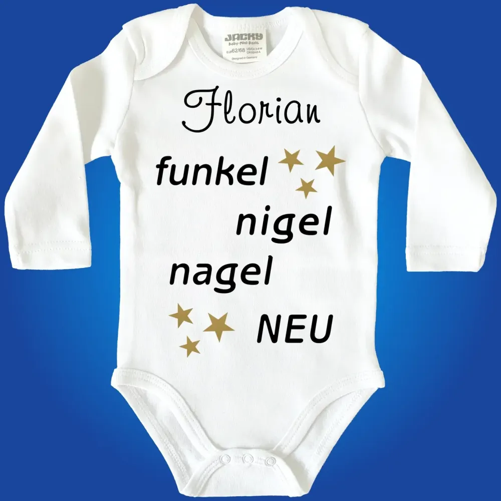 Baby-Body mit Spruch Nigelnagelneu