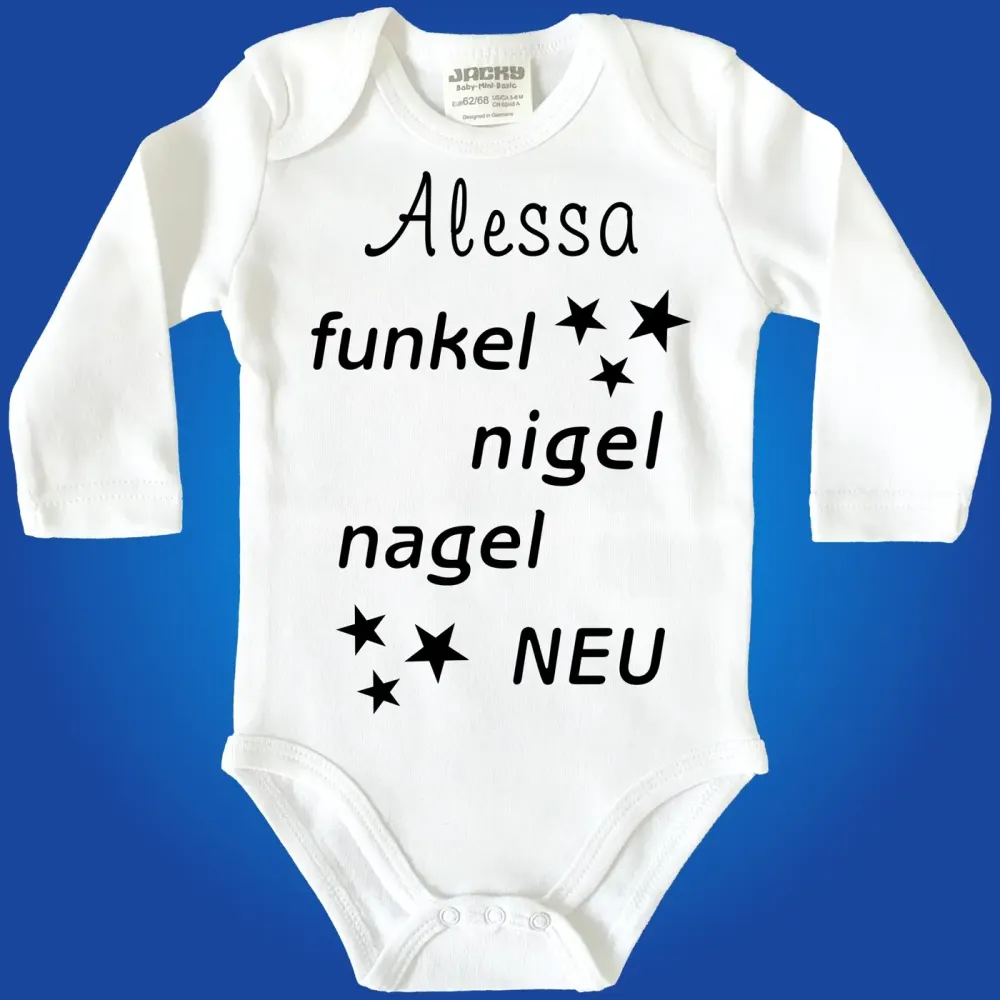 Witziger Baby-Body zur Geburt