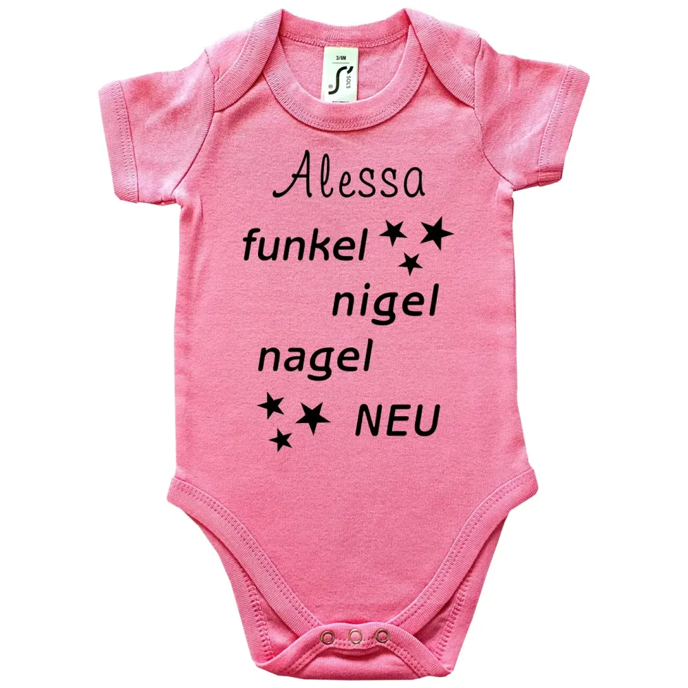 Preview: Lustiger Babybody mit Spruch und individuellem Namen