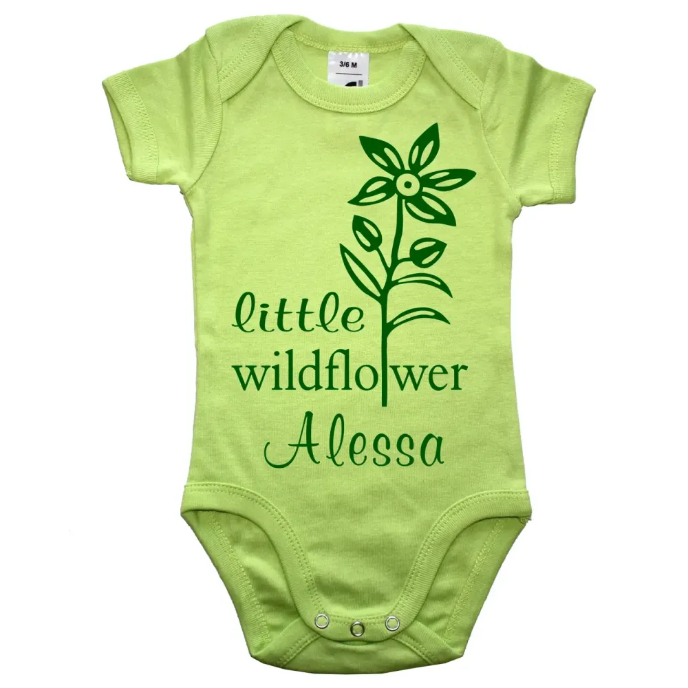 baby bodysuit with flower wildflower