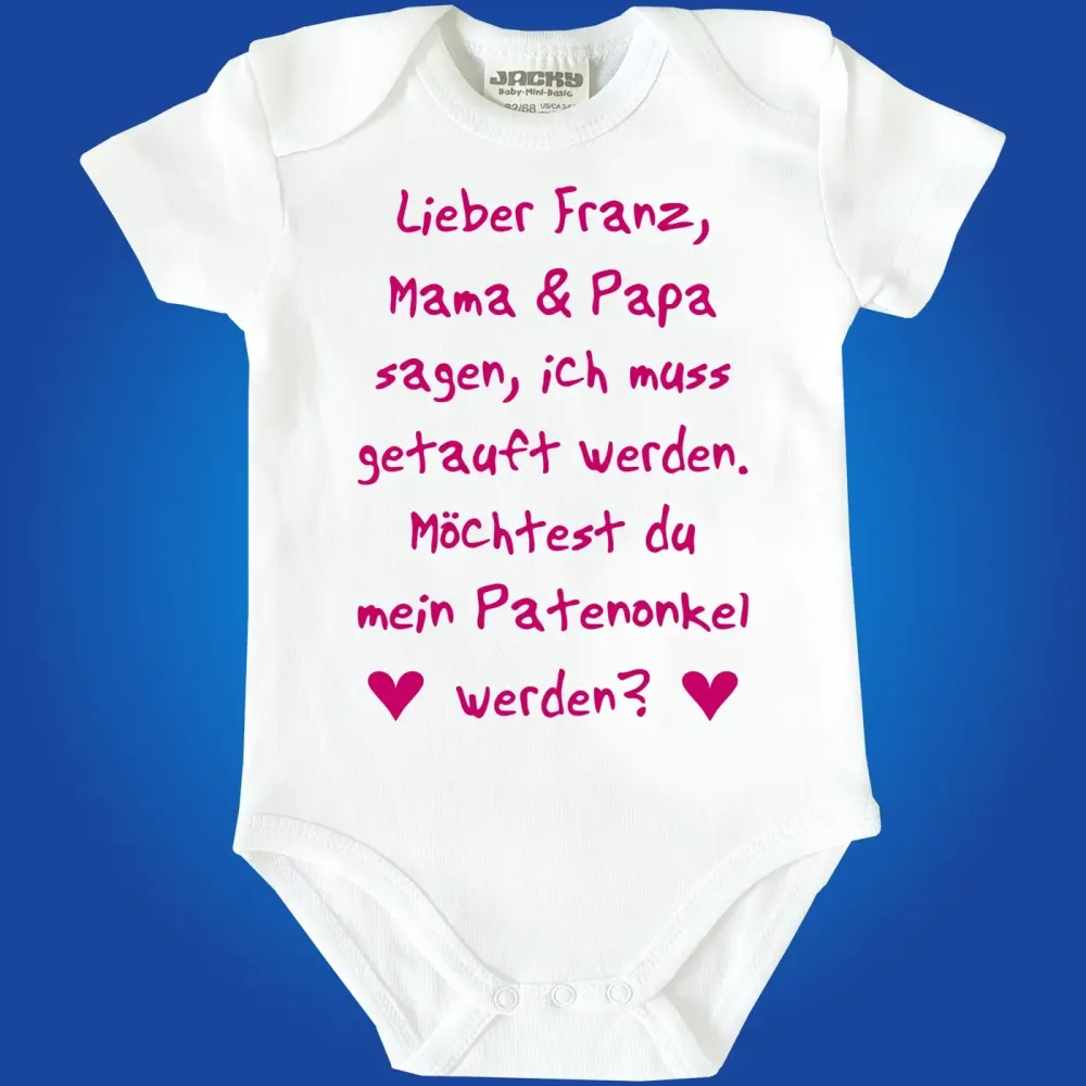Baby‑Body als Geschenk zur Taufe mit Wunschname