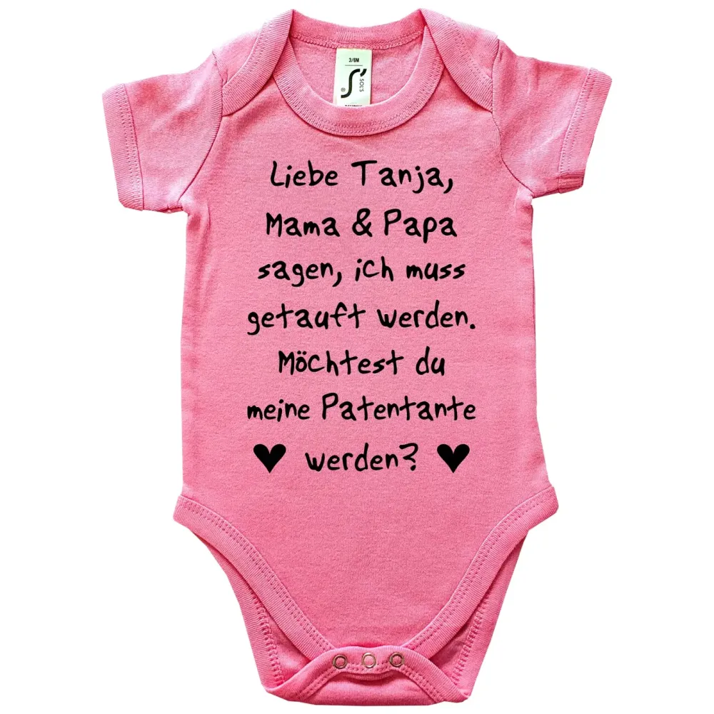 Baby‑Body als Geschenk zur Taufe mit Wunschname