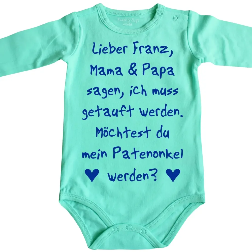Baby-Body zur Taufe Pateneltern