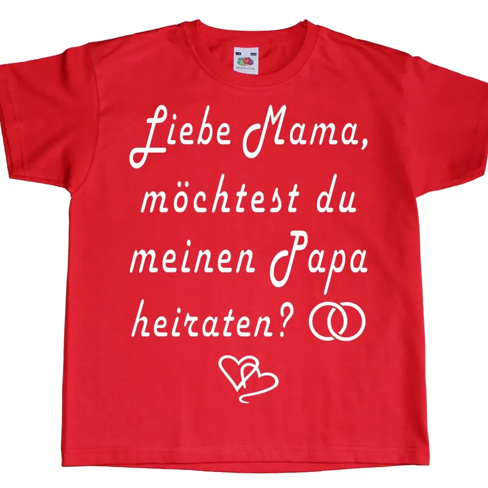 Kinder TShirt Heiratsantrag