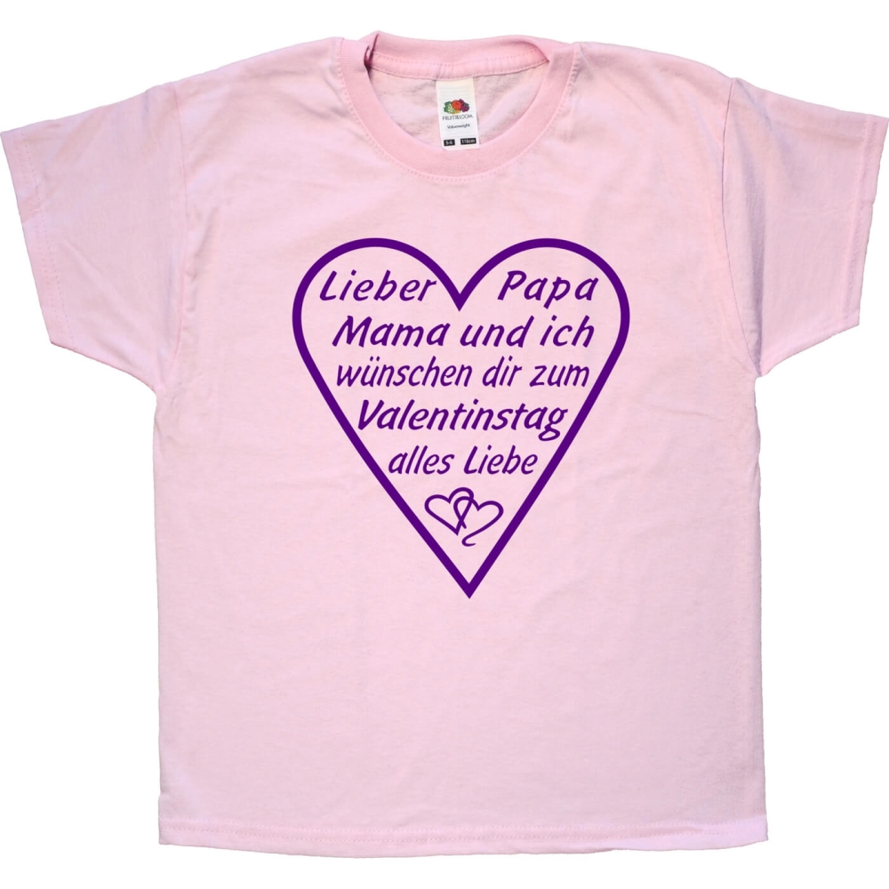 Kinder T-Shirt zum Valentinstag für Pama oder Papa