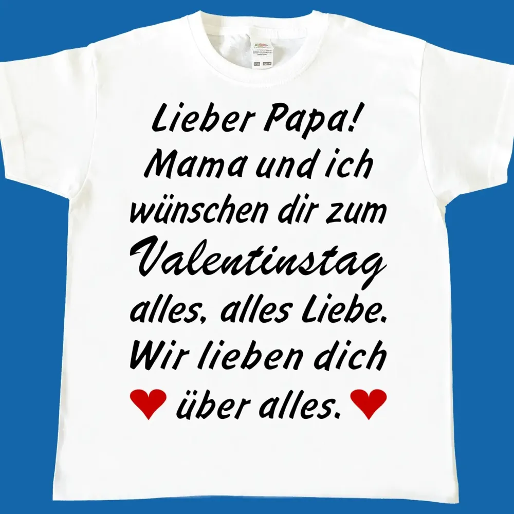 Preview: Kinder T-Shirt mit Druck Valentinstag