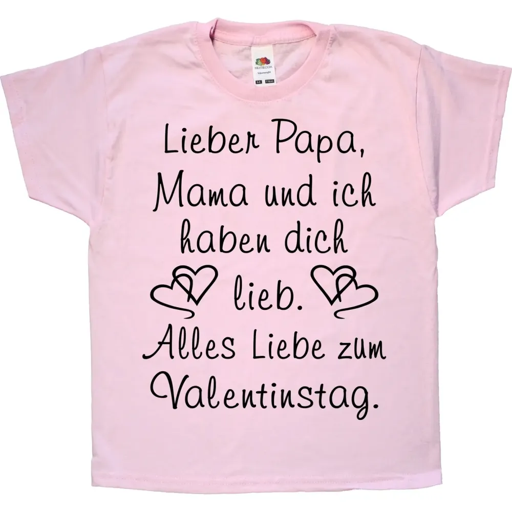 Kinder T-Shirt mit Druck Valentinstag