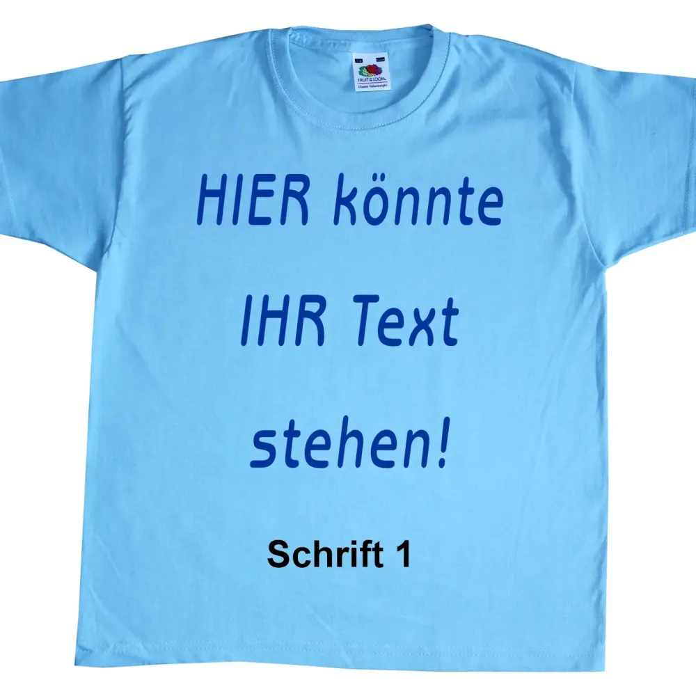 Kinder T-Shirt mit frei wählbarem Text