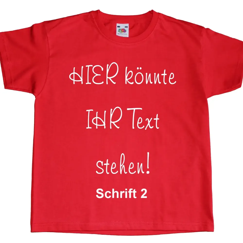 Kinder T-Shirt mit Wunschtext - individuelle Textwahl