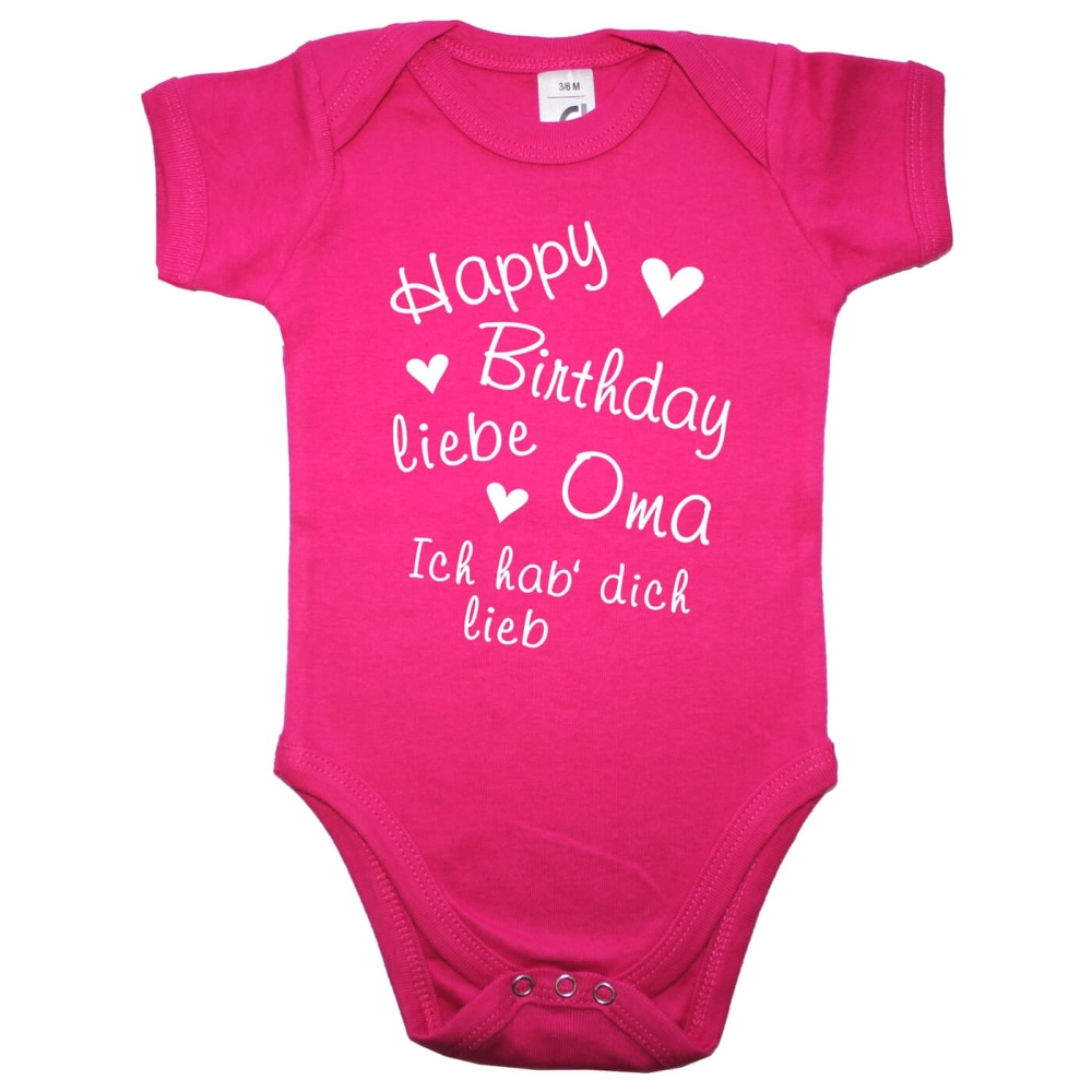 Baby-Body - Happy Birthday Uroma, Uropa, Oma, Opa, Tante, Onkel, Mama, Papa