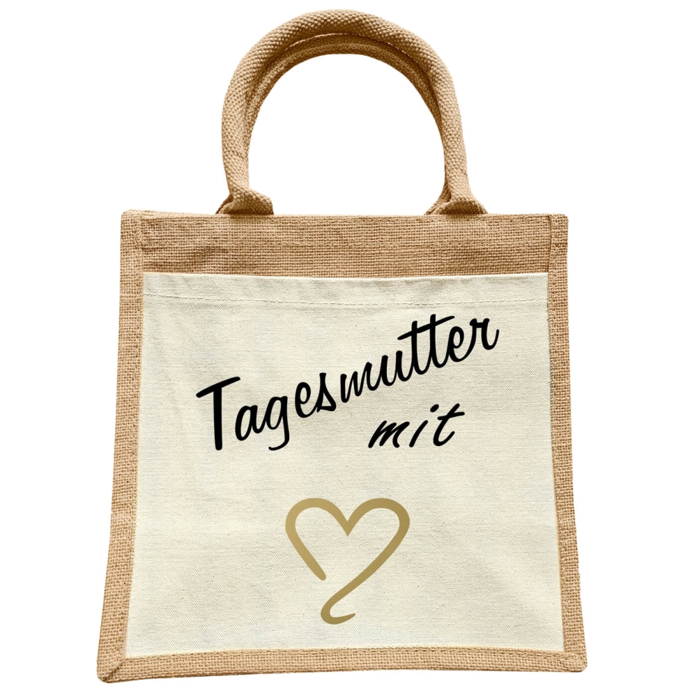 Jute Erwachsenen Tasche - Liebesbeweis mit Herz