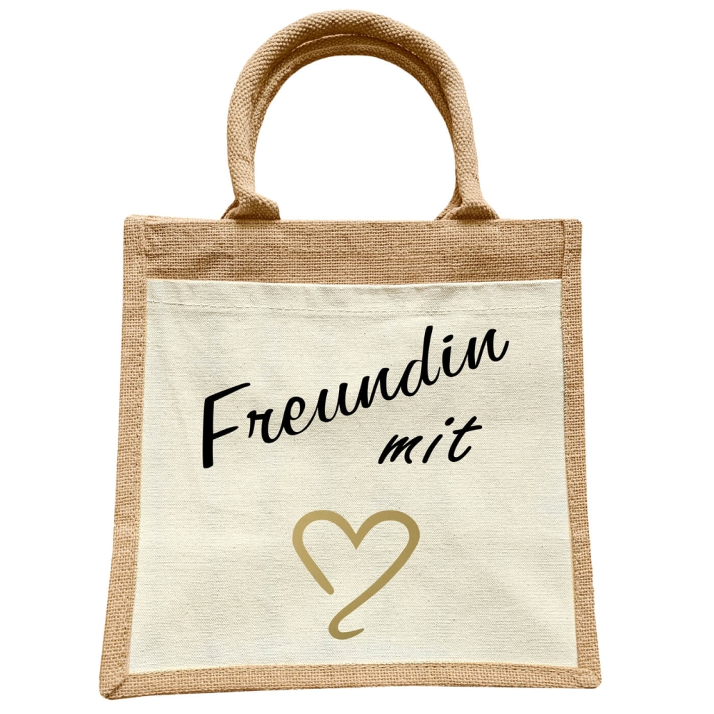 Jute Erwachsenen Tasche - Liebesbeweis mit Herz