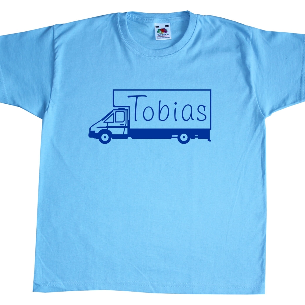 Kinder T-Shirt - Transporter mit Wunschname