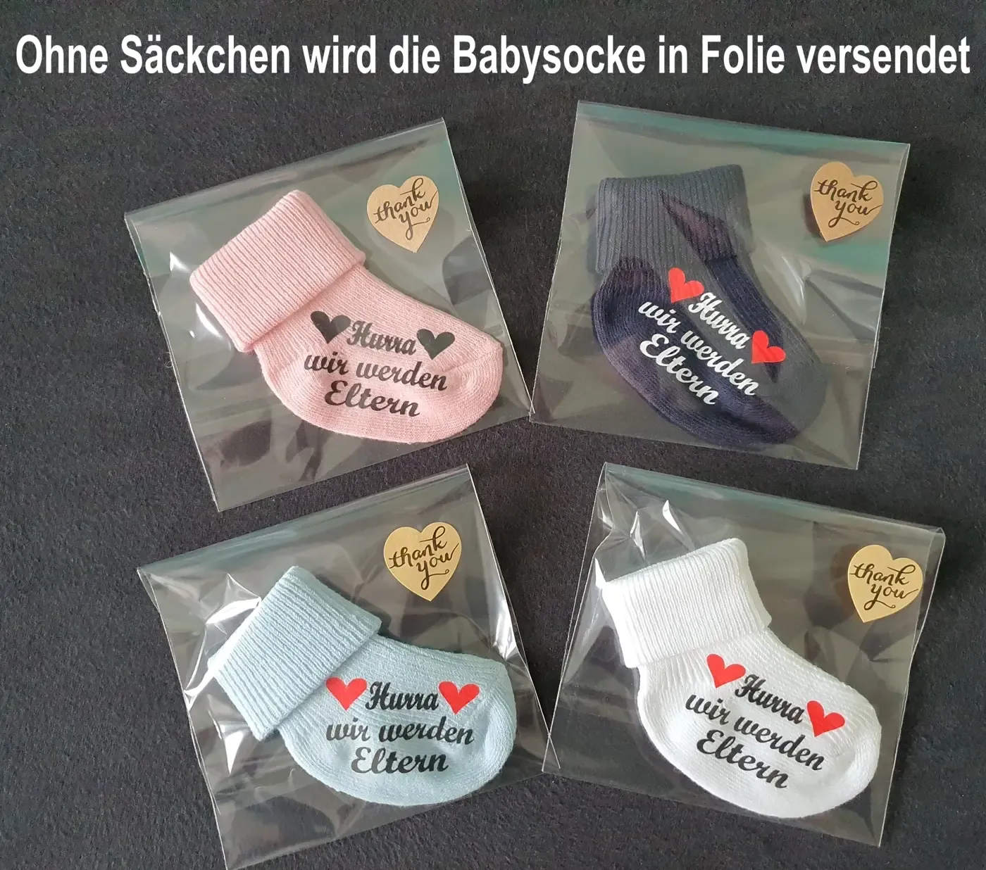 Babysocken mit Druck Wir werden Eltern