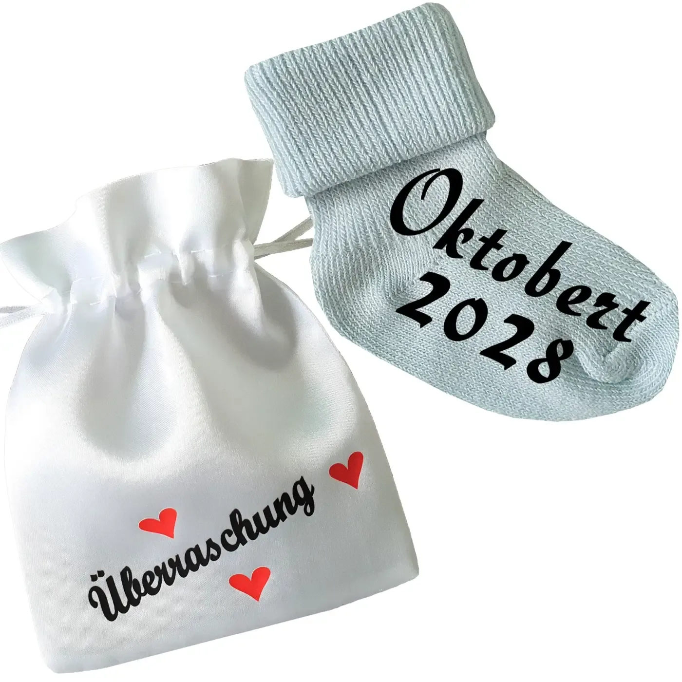 Babysocken mit Druck Jahreszahl