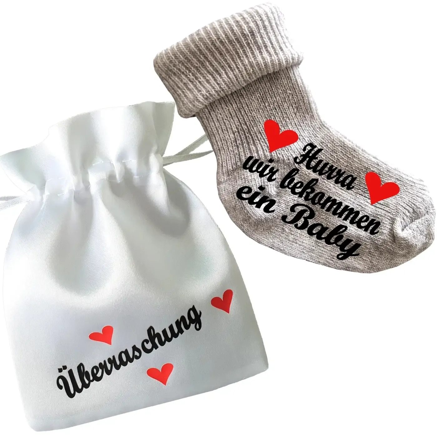 Babysocken - Mit Druck Schwanger