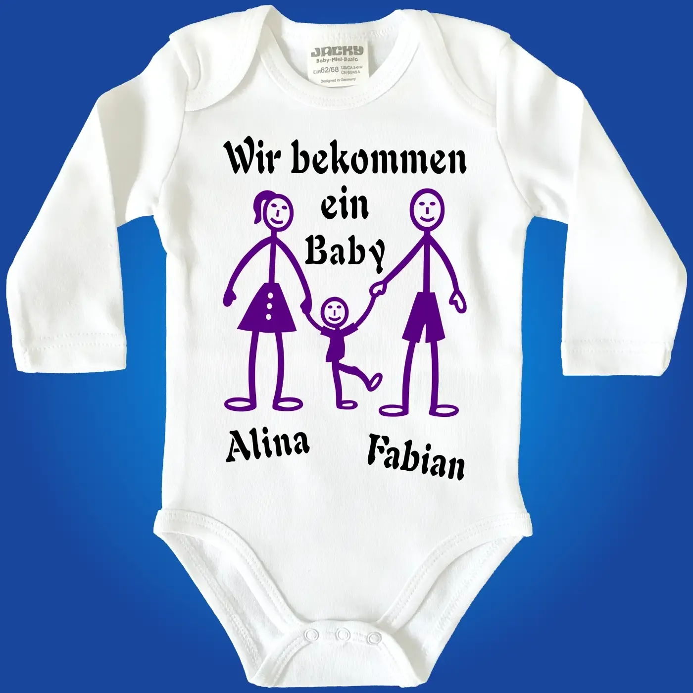 Baby-Body mit Druck Strichmaennchen