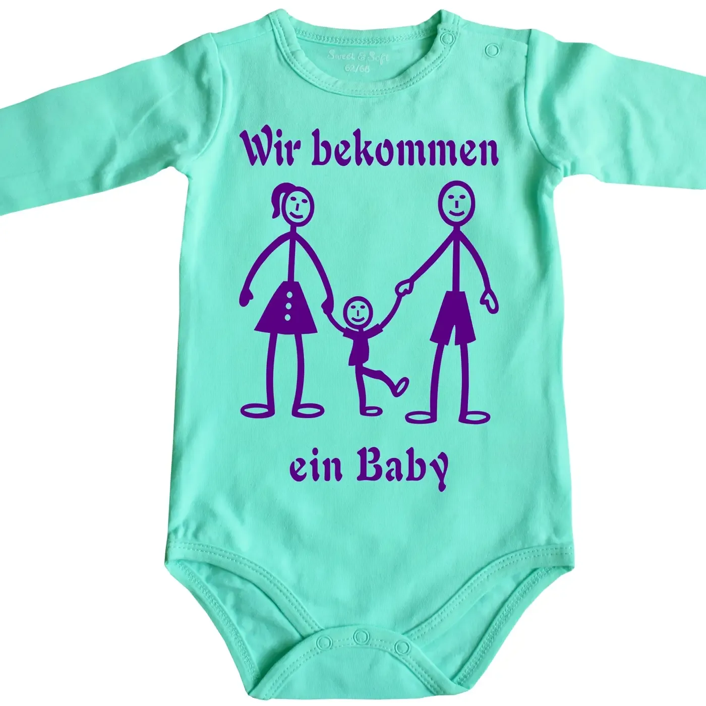 Baby-Body mit Druck Strichmaennchen-Familie